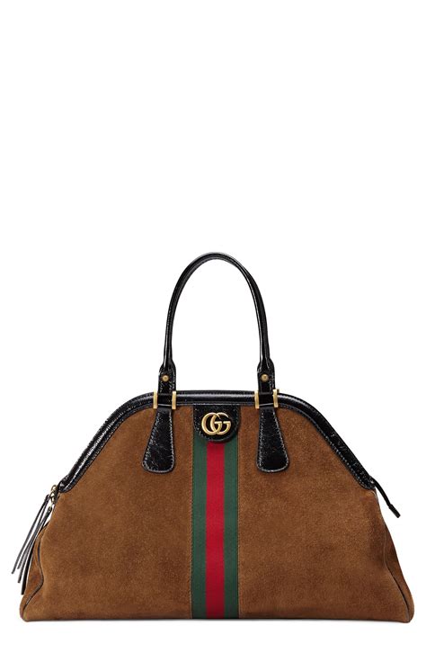 sac gucci rebelle|Gucci Large Re(belle) Suede Satchel in Brown .